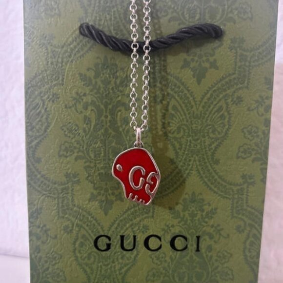 Authentic GUCCI Women's Silver Necklace - Dual Length 33cm/67cm with Original B - Picture 1 of 7